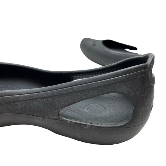 CROCS Black Slip On Round Toe Rubber Waterproof Flats Loafers Casual Shoes sz 8 - Picture 16 of 16